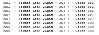 HID Format Key card FC